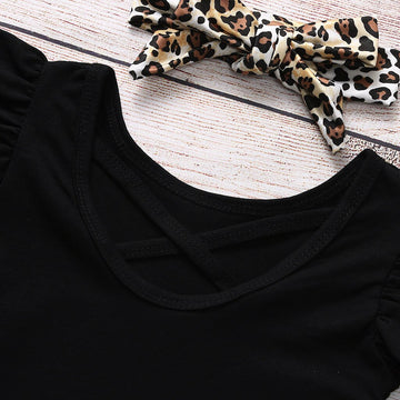 2pcs Set Girls Clothes Solid Romper